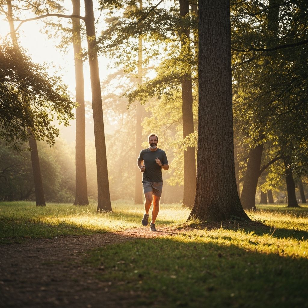 Person jogging in nature